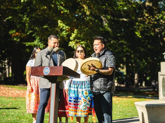 Jason Hale, senior research scientist in the College of Health and IIS, performs with his family
