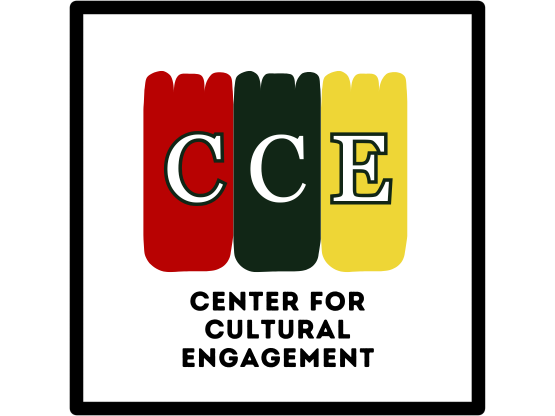 Center for cultural engagement swatch logo featuring red, brown, and yellow.
