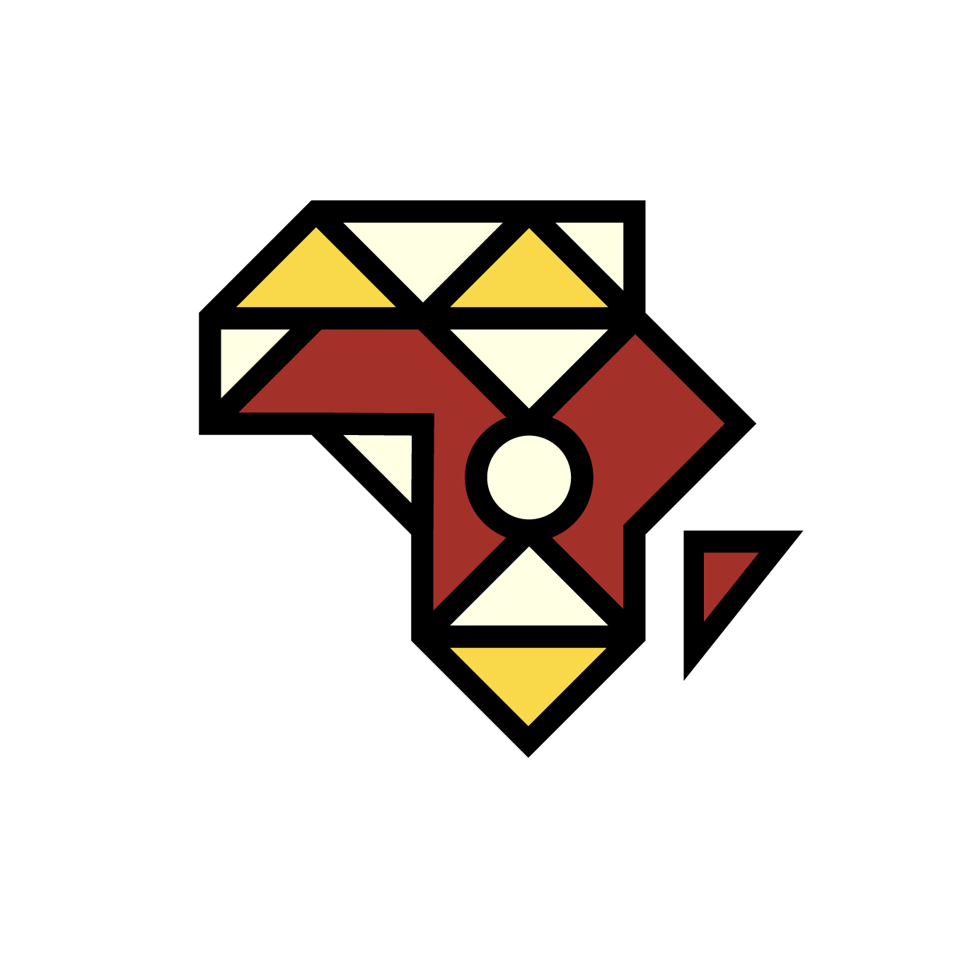 ASA logo featuring the continent of africa in mosaic shapes of red, yellow, and cream.