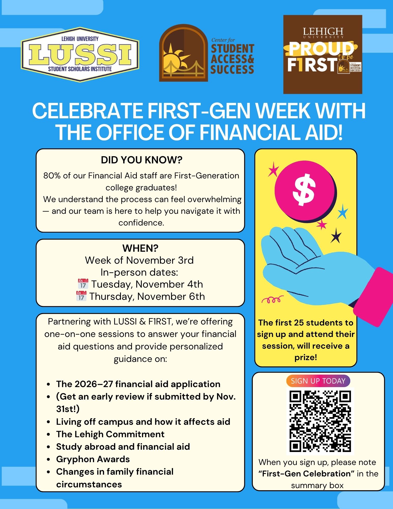 Celebrate First-Gen Week with the Office of Financial Aid!